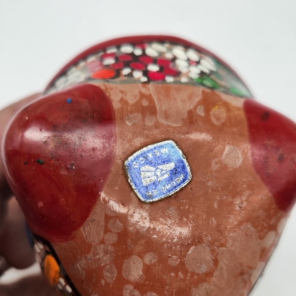 VTG Talavera Wide Mouth Fish Mexican Pottery Souvenir Hand Painted Folk Art 4”x7 - Picture 5 of 7